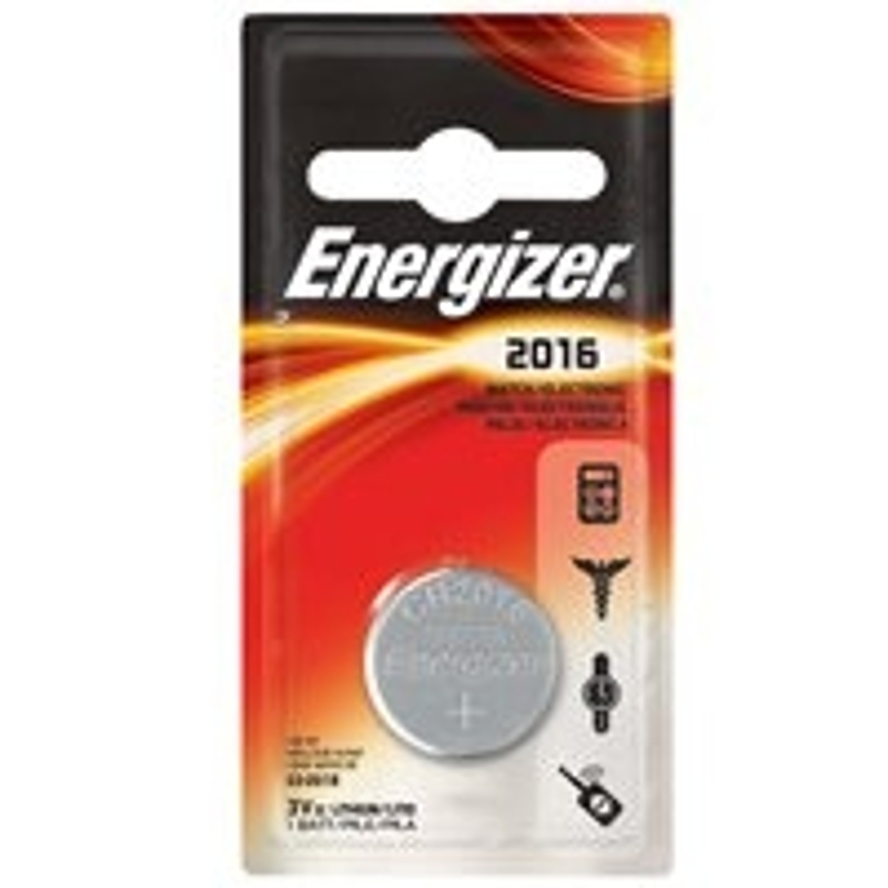 Energizer ECR2016BP Coin Cell Battery, 3 V Battery, 100 mAh, CR2016 Battery, Lithium, Manganese Dioxide