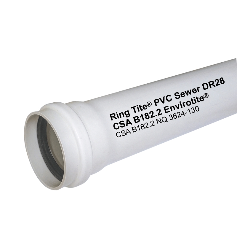 Ipex Gasketed Sewer and Drain Pipe, 4 m L, 5 in Nominal, PVC, White