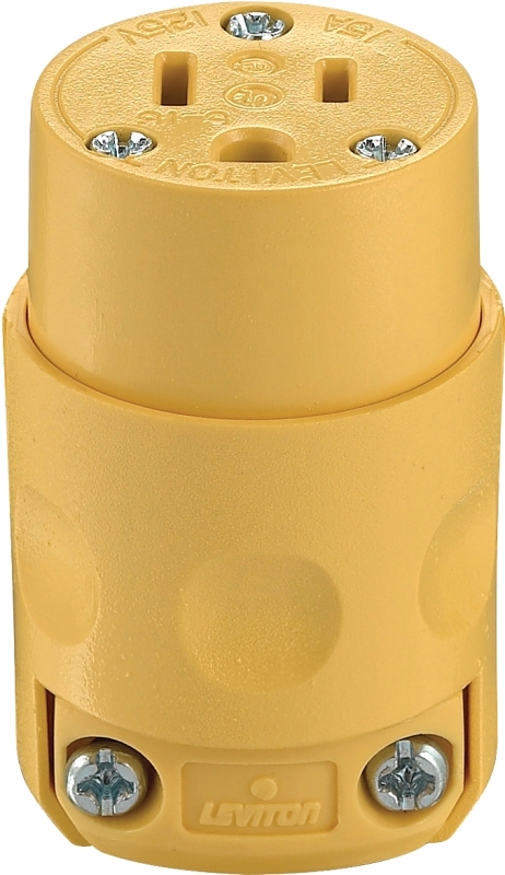 Leviton 000-515CV-000 Electrical Connector, Straight Blade, 15/64 to 21/32 in, 2-Pole, 15 A, 125 V, NEMA: NEMA 5-15R
