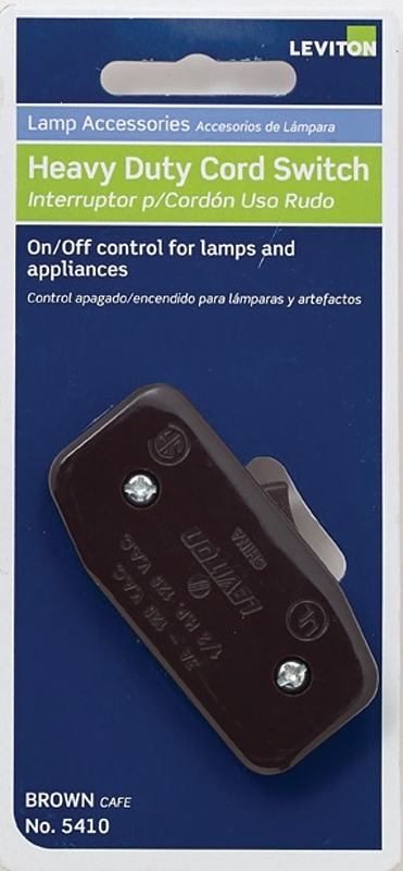 Leviton C20-05410-000 Cord Switch, 3 A, 125 V, Phenolic, -40 to 120 deg C