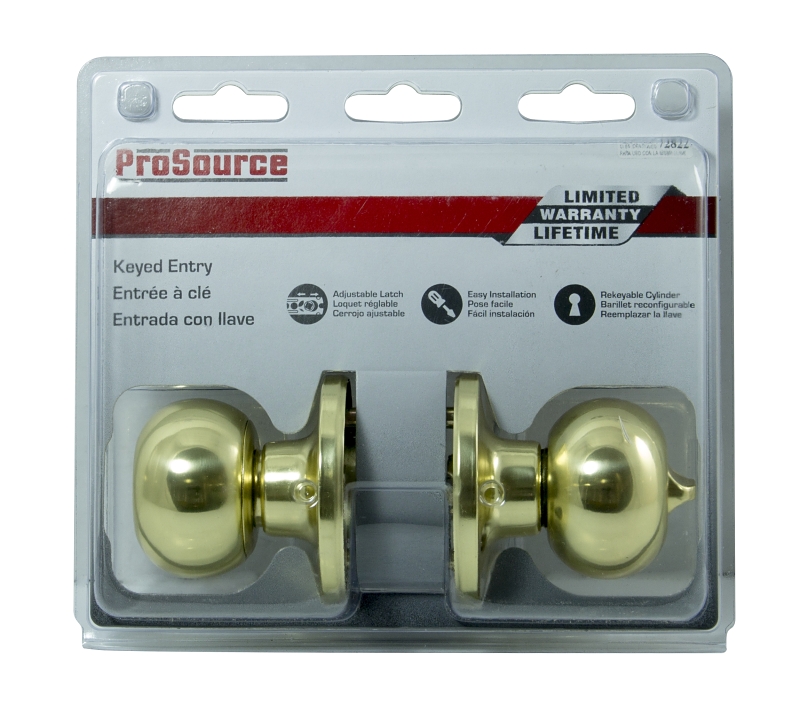 ProSource T9700BRA4V Entry Knob, Brass, K3, KW1 Keyway, 3 Grade