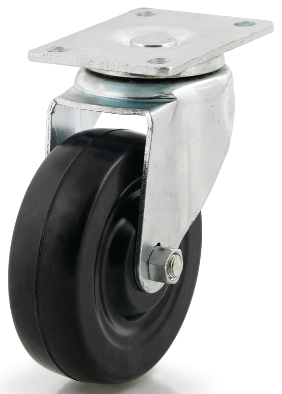 Dh Casters C-LM4P1RS Swivel Caster, 2-3/8 x 3-5/8 in Plate, 5-1/18 in H Dimensions, 4 in Dia Wheel, 1-1/4 in W Wheel