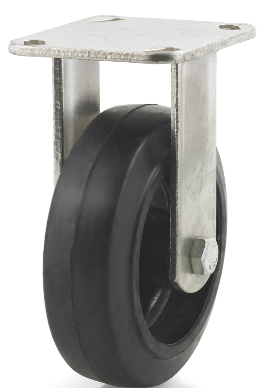 Dh Casters C-MHD5MRR Rigid Caster, 5 in Dia Wheel, 2 in W Wheel, Rubber Wheel, 400 lb