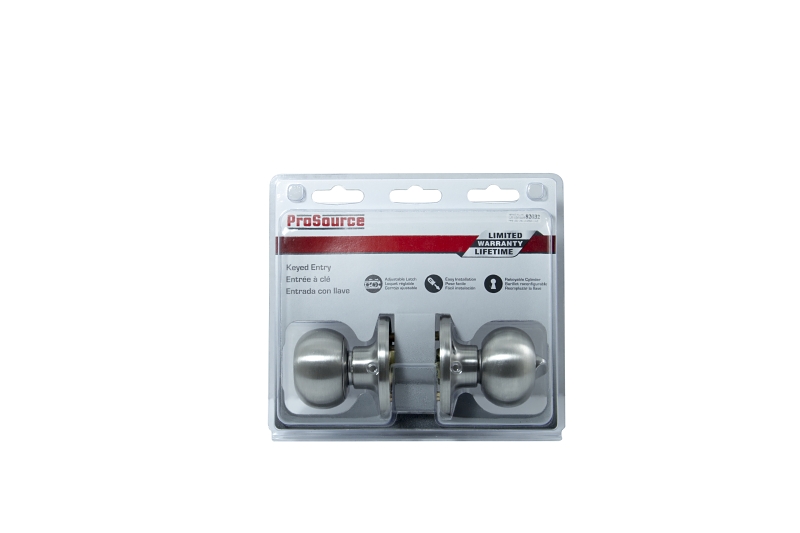 ProSource T9600BRA4V Entry Knob, Stainless Steel, K3, KW1 Keyway, 3 Grade