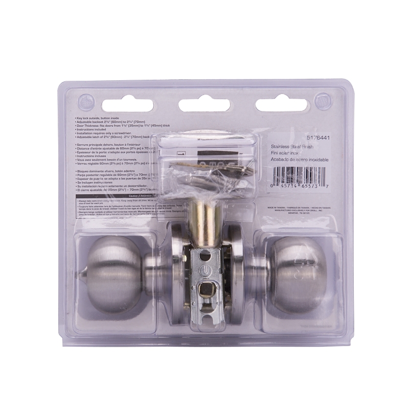 ProSource T9600BRA4V Entry Knob, Stainless Steel, K3, KW1 Keyway, 3 Grade