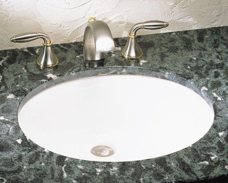 American Standard Ovalyn Series 0496221.020 Under Counter Sink, Oval Basin, 4 in Faucet Centers, 3-Deck Hole, White