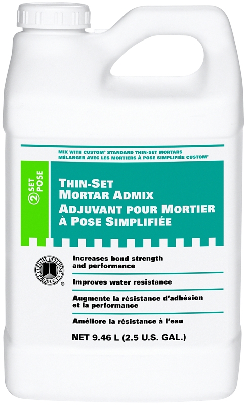 Custom CAMA2 Thinset Mortar, White, Liquid, 2.5 gal, Bottle