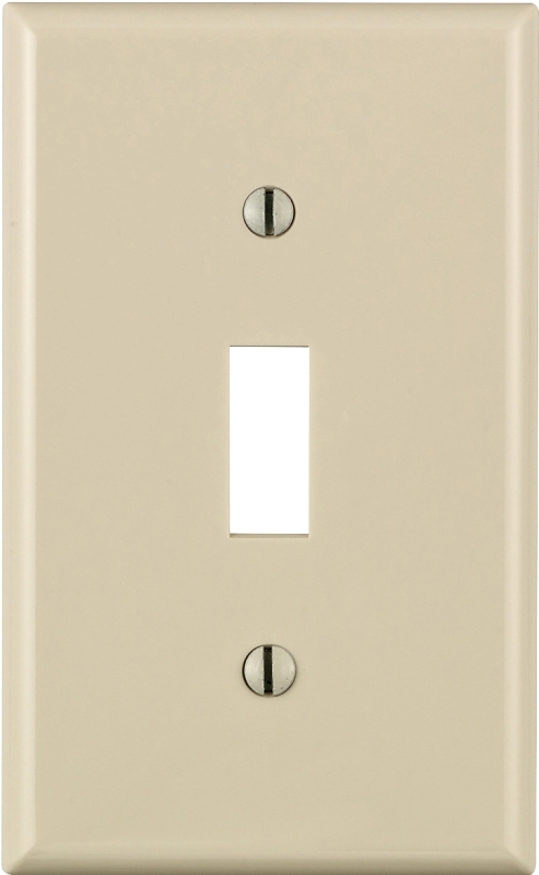 Leviton 024-80701-00T Wallplate, 4-1/2 in L, 2-3/4 in W, 1 -Gang, Nylon, Light Almond, Smooth