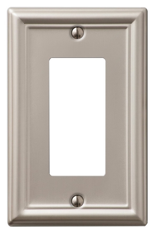 AmerTac Chelsea 149RBN Wallplate, 4-7/8 in L, 3-1/8 in W, 1 -Gang, Steel, Brushed Nickel
