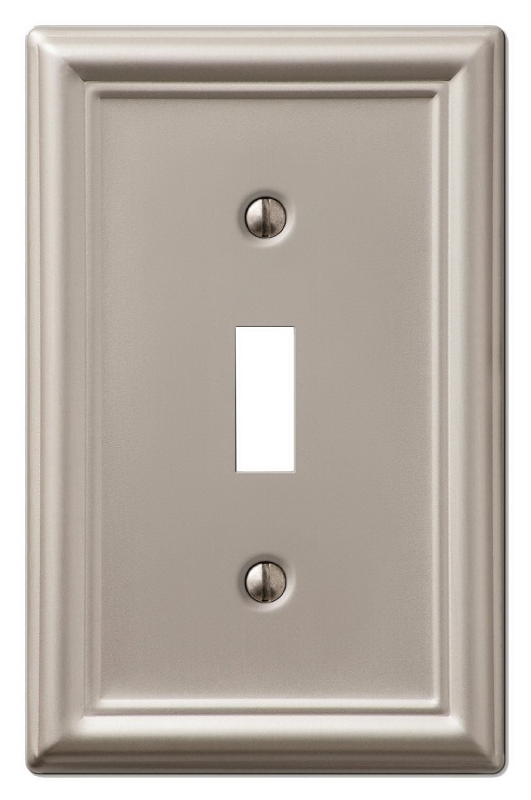 Amerelle 149TBN Wallplate, 4-7/8 in L, 3-1/8 in W, 1 -Gang, Steel, Brushed Nickel