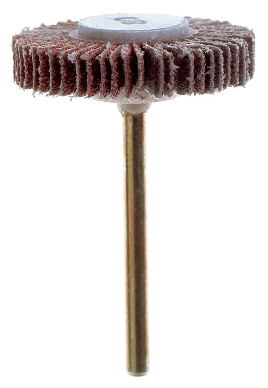 Dremel 505 Flap Wheel, 3/16 in Dia, 3/8 in Thick, 1/8 in Arbor, 120 Grit, Emery Cloth Abrasive