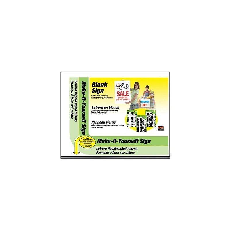 Hy-Ko MYO-1 Corrugated Sign, Blank (Make Your Own Message), White Background, Plastic, 14 in W x 18 in H Dimensions