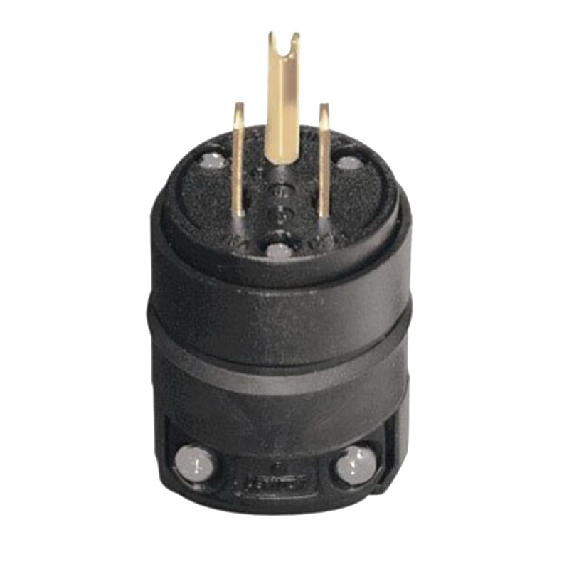 Leviton 000-515PR-000 Electrical Plug, Straight Blade, 15/64 to 45/64 in, 2-Pole, 15 A, 125 V, NEMA: NEMA 5-15P, Black