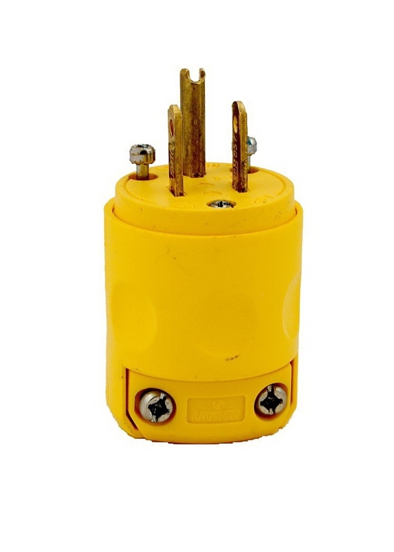 Leviton 000-515PV-000 Electrical Plug, Straight Blade, 15/64 to 21/32 in, 2-Pole, 15 A, 125 V, NEMA: NEMA 5-15P
