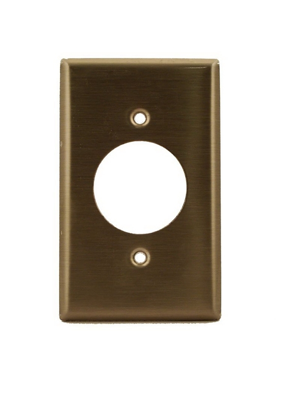 Leviton 84020-40 Single Receptacle Wallplate, 4-1/2 in L, 2-3/4 in W, 1 -Gang, 302 Stainless Steel, Smooth