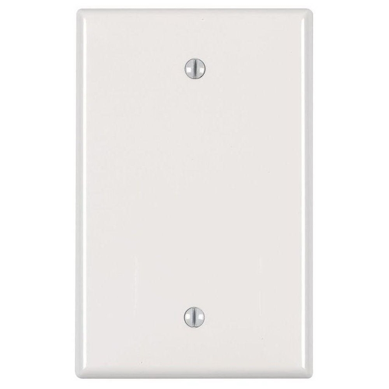 Leviton PJ13-I Blank Wallplate, 3-1/8 in L, 4-7/8 in W, 1/4 in Thick, 1 -Gang, Nylon, Ivory, Box Mounting