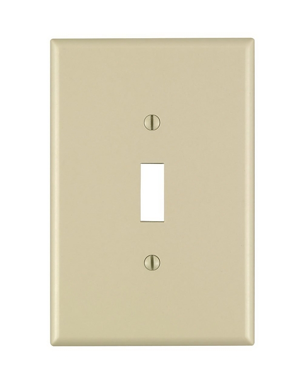 Leviton 86101 Wallplate, Oversized, 3-1/2 in L, 5-1/4 in W, 1-Gang, Thermoset Plastic, Ivory, Smooth