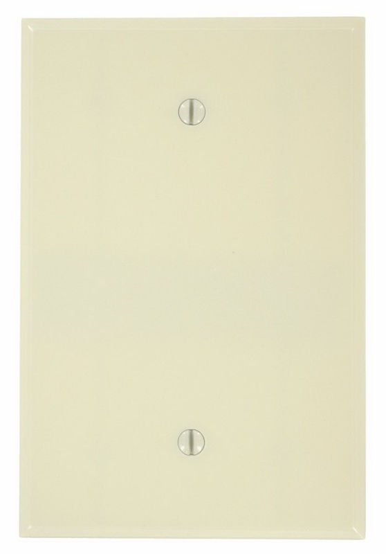 Leviton 86114 Blank Wallplate, 3-1/2 in L, 5-1/4 in W, 1/4 in Thick, 1 -Gang, Thermoset Plastic, Ivory, Smooth