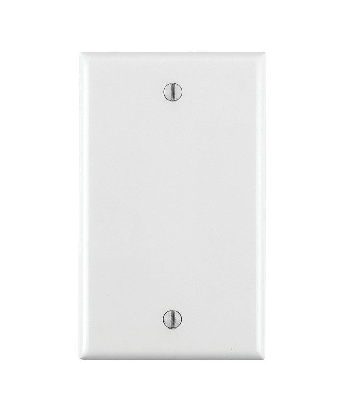 Leviton 001-88014-000 Wallplate, 4-1/2 in L, 2-3/4 in W, 0.22 in Thick, 1 -Gang, Thermoset Plastic, White, Smooth