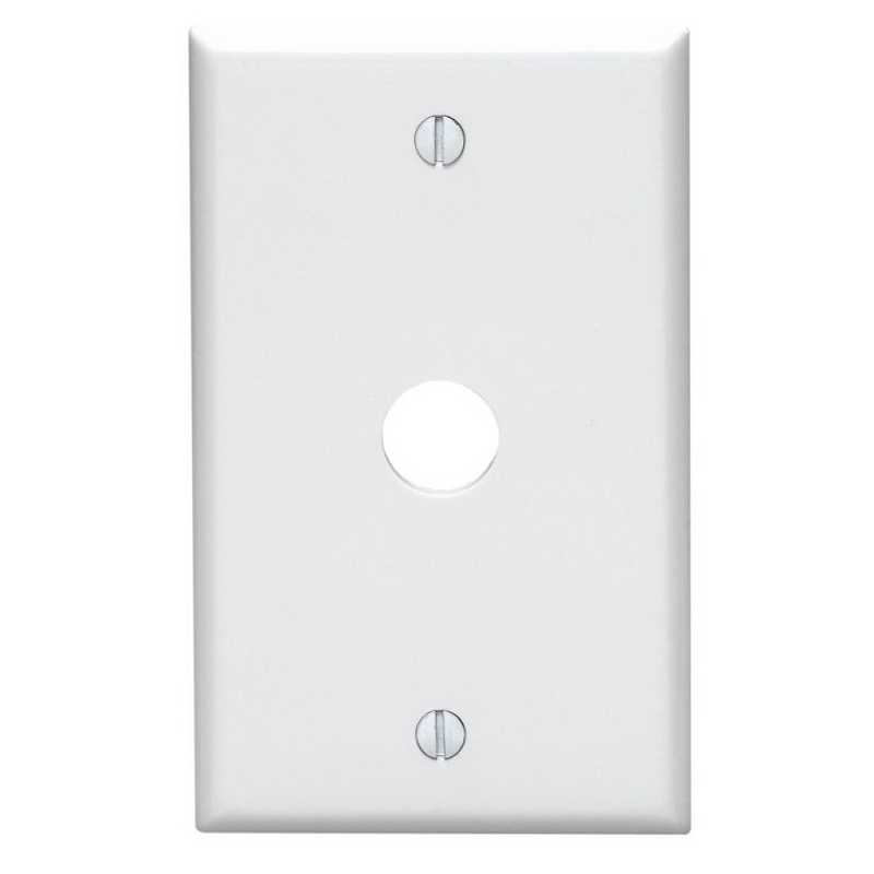 Leviton 001-88017-000 Wallplate, 4-1/2 in L, 2-3/4 in W, 1-Gang, Thermoset, White, Smooth