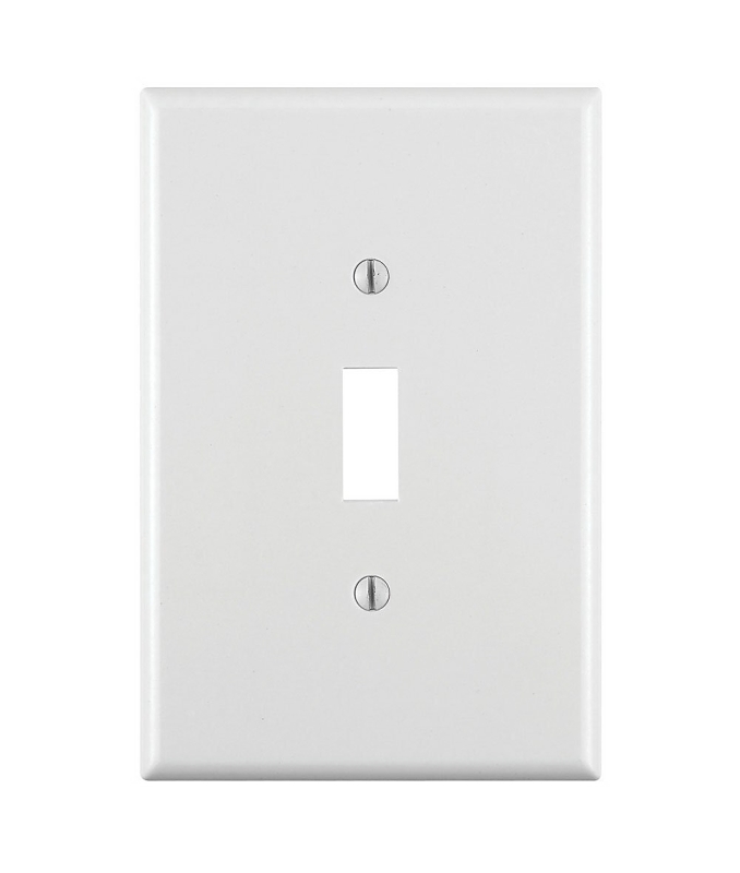 Leviton 88101 Wallplate, Oversized, 3-1/2 in L, 5-1/4 in W, 1-Gang, Thermoset Plastic, White, Smooth