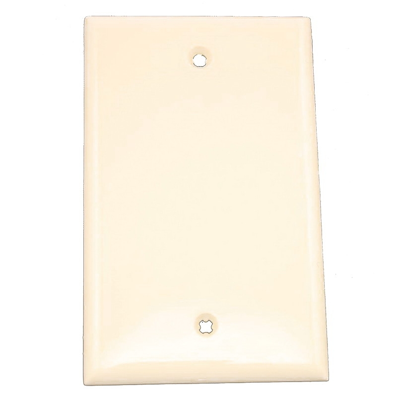 Leviton 80514-T Blank Wallplate, 3-1/8 in L, 4-7/8 in W, 1/4 in Thick, 1 -Gang, Plastic, Light Almond
