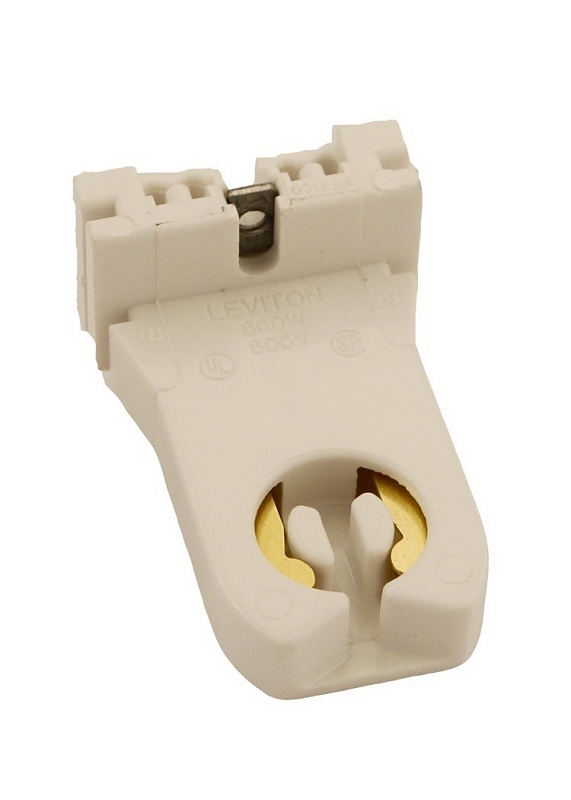 Leviton 13357-N Lamp Holder, Turn-Type, 2.05 in L x 1.25 in W x 0.72 in D Dimensions, 600 V, 660 W, White