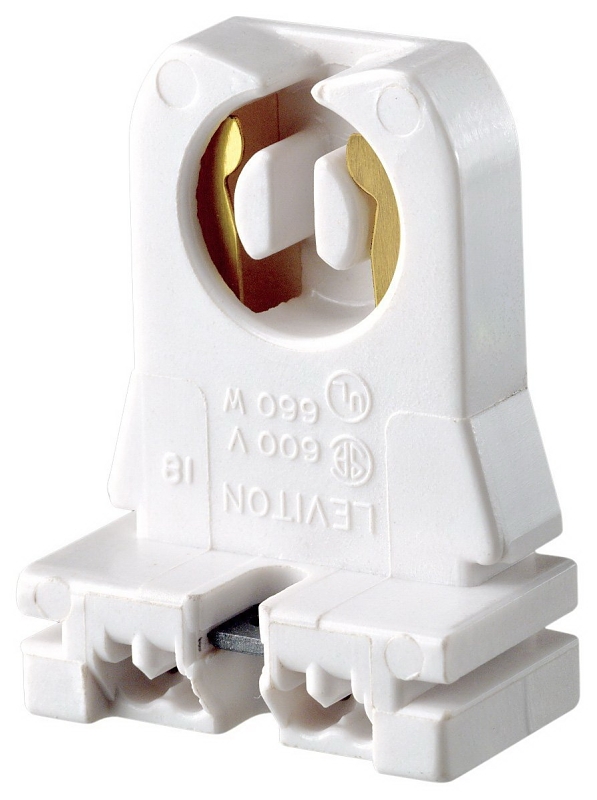 Leviton 13353-N Lamp Holder, Turn-Type, 1.68 in L x 1.25 in W x 0.72 in D Dimensions, 600 V, 660 W, White
