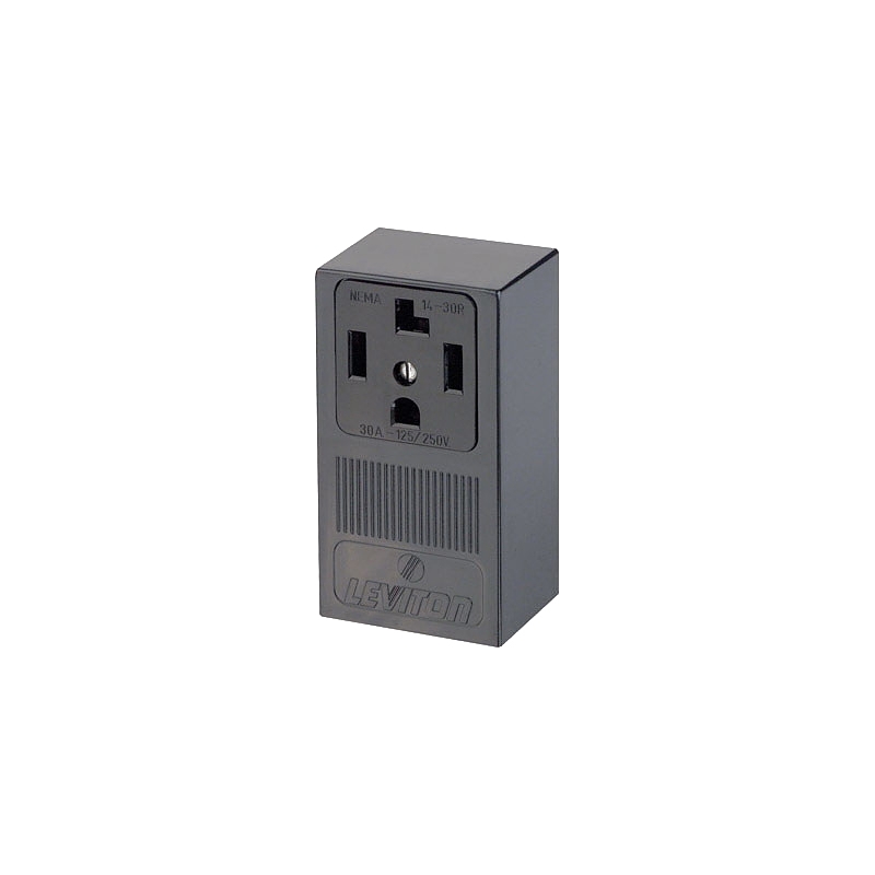 Leviton B01-55054-000 Electrical Receptacle, Surface Mounting, 3 -Pole, 125/250 V, 30 A, NEMA: NEMA 14-30R, Black