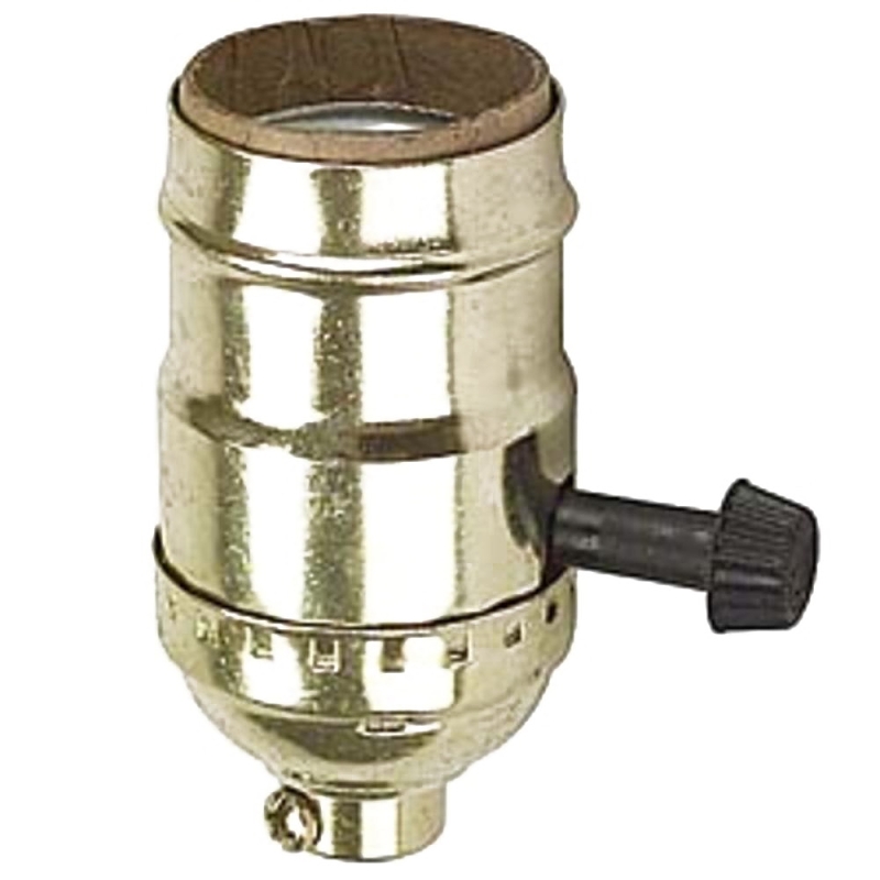 Leviton C20-7090-PG Lamp Holder, 2-Circuit, 3-Way, 1.38 in Dia x 2.56 in D Dimensions, 250 V, 250 W, Brass