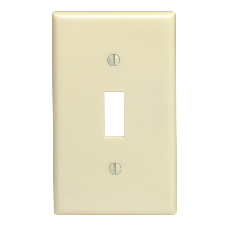Leviton M25-86001-IMP Wallplate, Standard-Size, 4-1/2 in L, 2-3/4 in W, 1-Gang, Thermoset, Ivory, Smooth