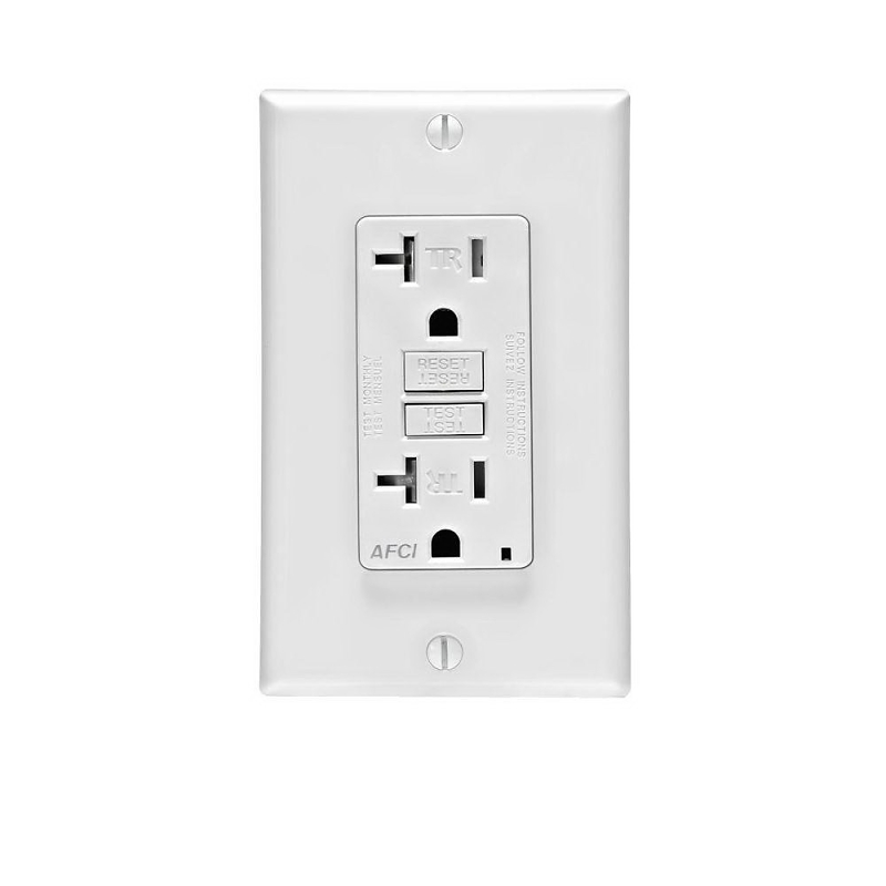 Leviton SmartlockPro R12-AFTR2-0KW AFCI Duplex Receptacle, 2 -Pole, 20 A, 125 V, Back, Side Wiring, NEMA: 5-20R