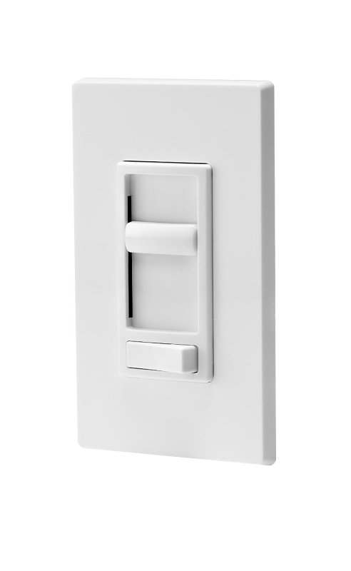 Leviton C32-06674-P0W Slide Dimmer, 120 V, 600/150 W, CFL, Incandescent, LED Lamp, 3-Way, White