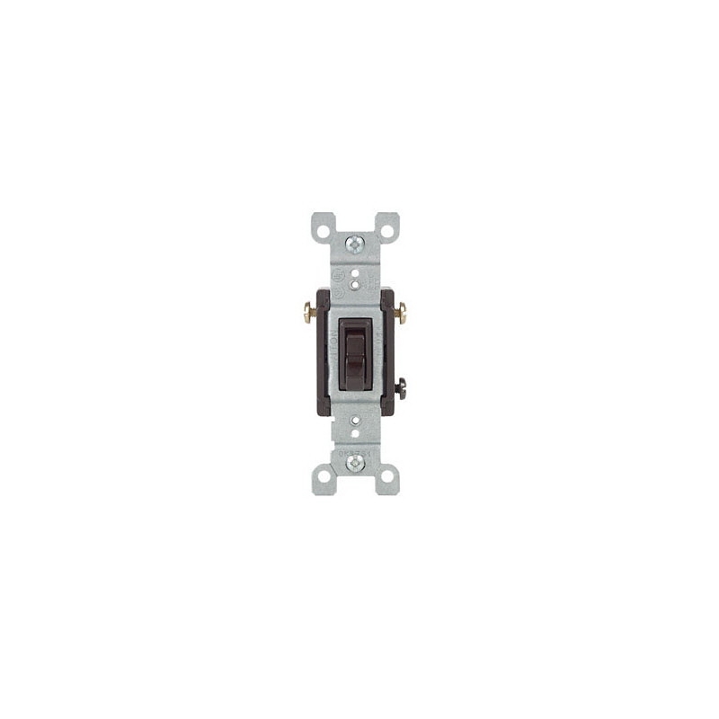 Leviton S00-01453-02S Series Toggle Switch, Brown, 15 A, 120 V, 3-Position, Push-In Terminal