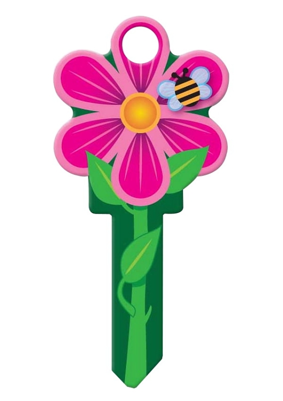 Lucky Line Key Shapes Series B106K Key Blank, Flower, Brass, Enamel-Coated, For: Kwikset Locks