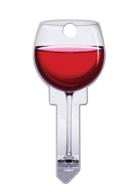 Lucky Line Key Shapes Series B108K Key Blank, Red Wine, Brass, Enamel-Coated, For: Kwikset Locks
