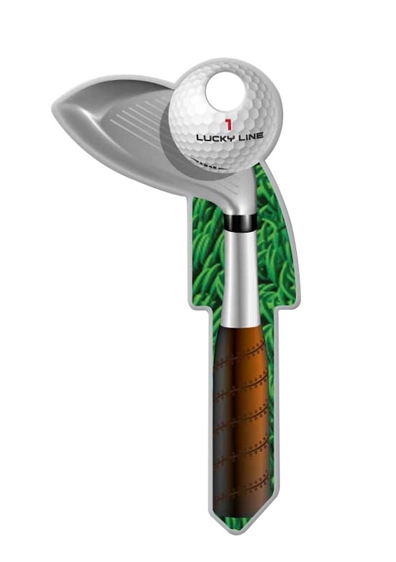 Lucky Line Key Shapes Series B119S Key Blank, Golf, Brass, Enamel-Coated, For: Schlage Locks