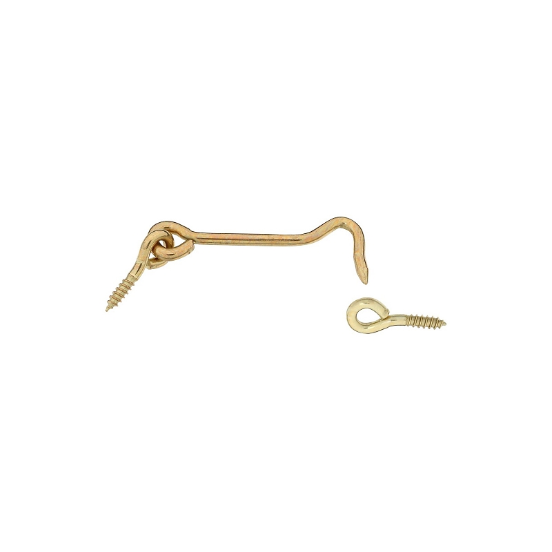 National Hardware V2001 Series N118-158 Hook and Eye, 3 in L Dimensions, Solid Brass, Solid Brass