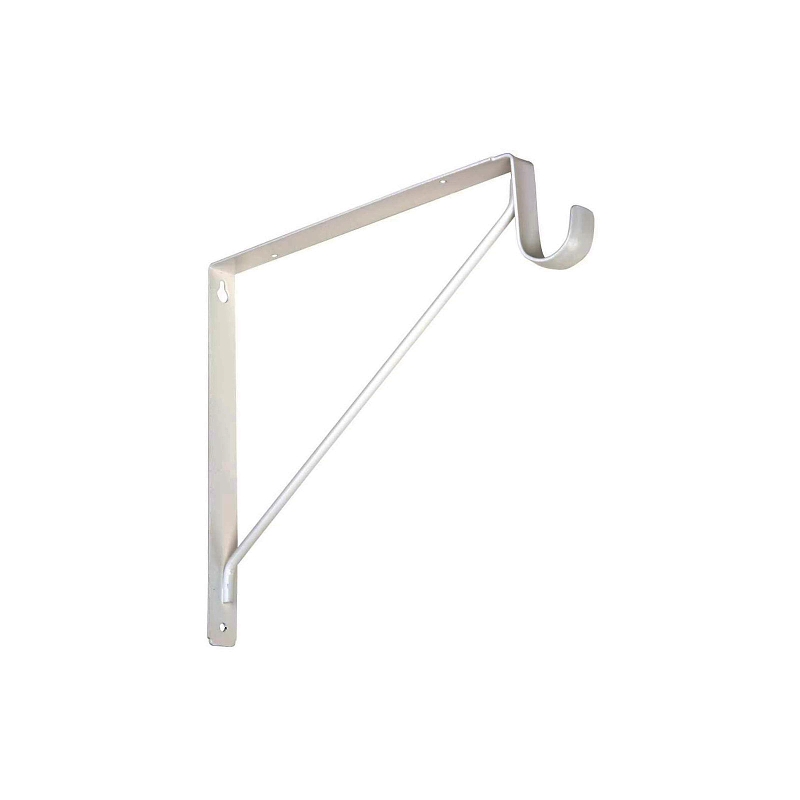 National Hardware N224-428 Shelf and Rod Bracket, 125 lb, Steel, White