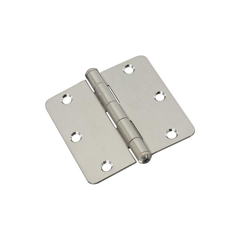 National Hardware N225-946 Door Hinge, 1/4 in Corner Radius, 3-1/2 in H Frame Leaf, Stainless Steel, Stainless Steel