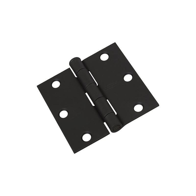National Hardware N241-182 Square Corner Door Hinge, 3 in W Frame Leaf, 3 in H Frame Leaf, Cold Rolled Steel, Mortise