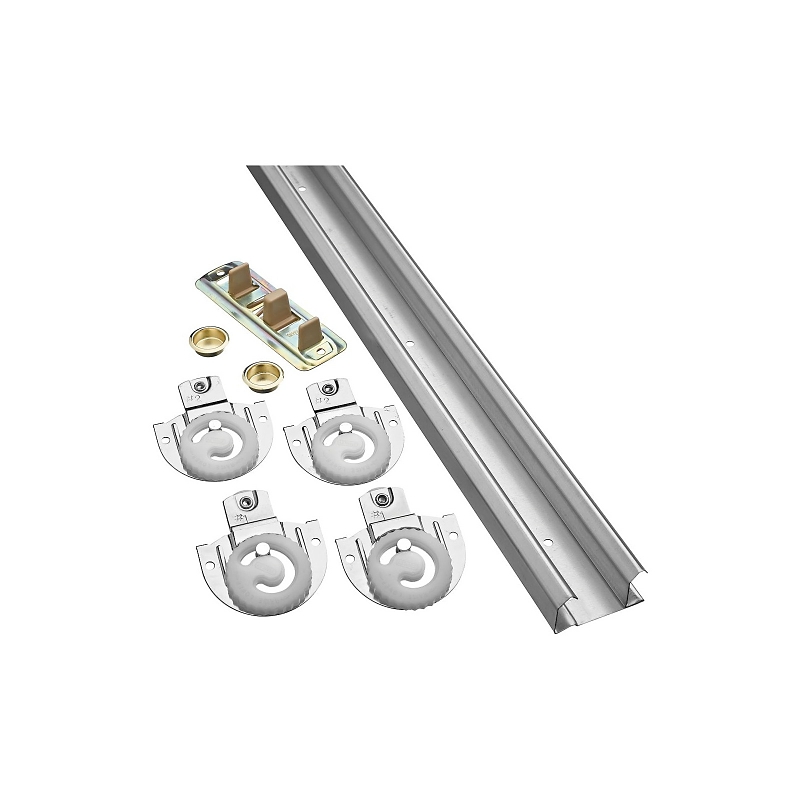 National Hardware N343-087 By-Passing Door Hardware, 72 in L Dimensions, Nylon/Steel, Galvanized