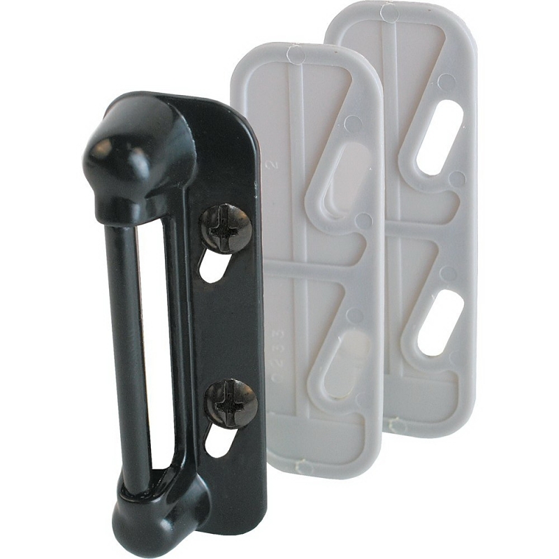 Prime-Line K 5004 Strike Plate, Black, Aluminum