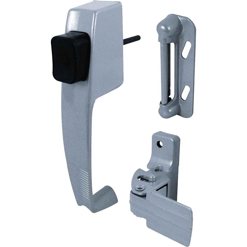 Prime-Line K 5070 Pushbutton Latch, Gray, 1-3/4 in Hole Spacing, Zinc, 1 to 1-1/4 in Thick Door