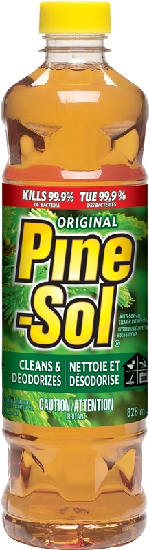 Pine-Sol 40294PAK7 Disinfectant Cleaner, 828 mL, Liquid, Pine, Clear Amber