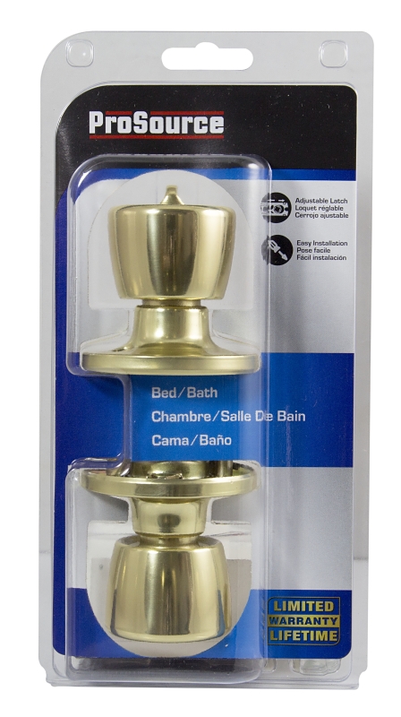ProSource TS710V-PS Privacy Lockset, Tubular, Tulip Design, Brass