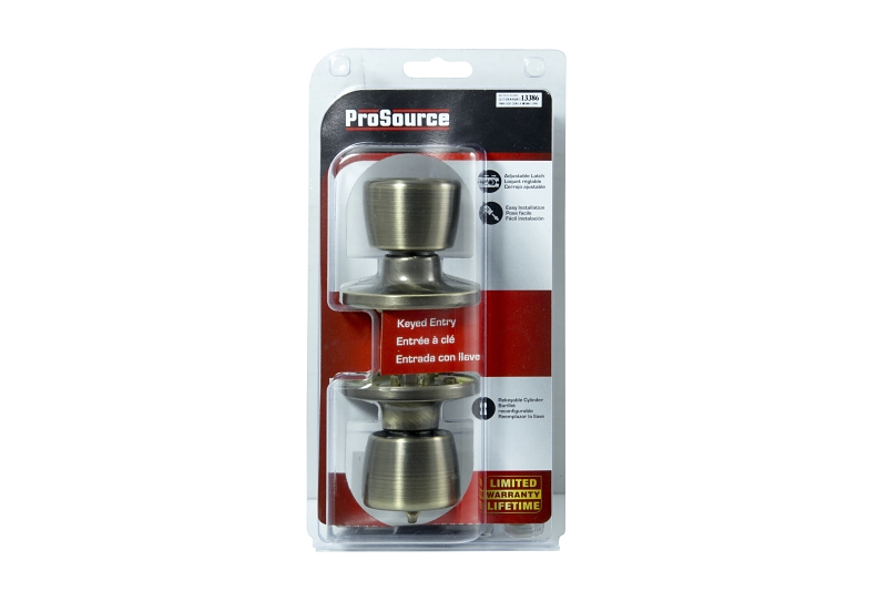 ProSource TS800V-PS Entry Knob, Brass, KW1, KA3 Keyway, 3 Grade