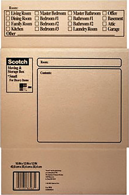 Scotch 8026 Moving and Storage Box, 12 in L, Brown