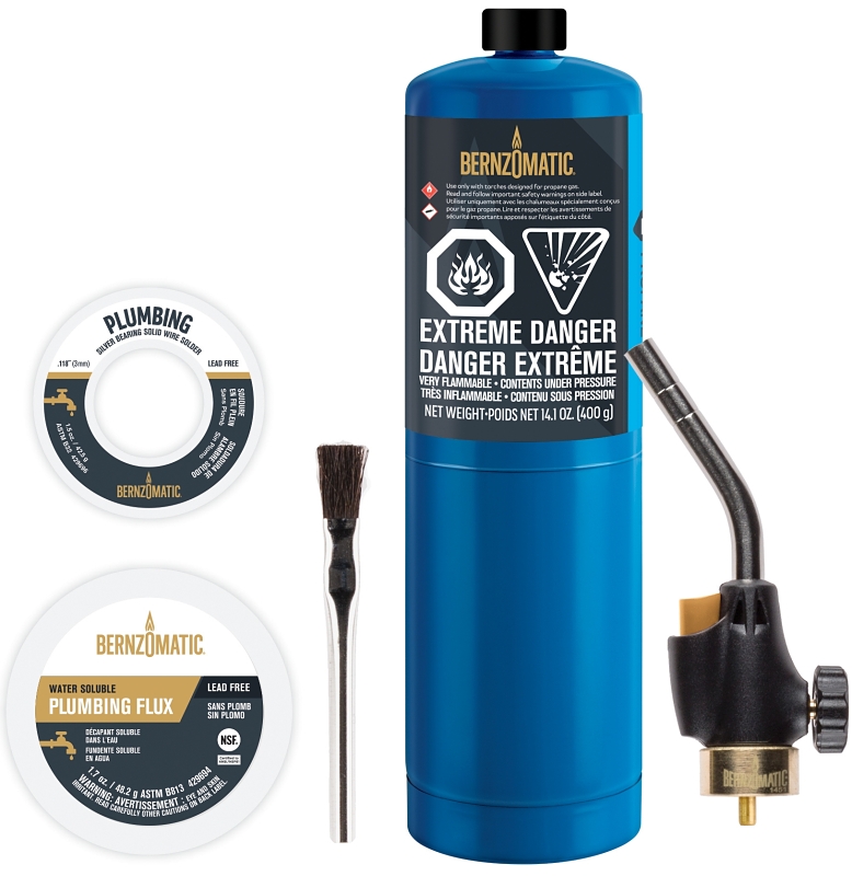 BernzOmatic WPK2301 CAN Basic Plumbing Torch Kit, Steel