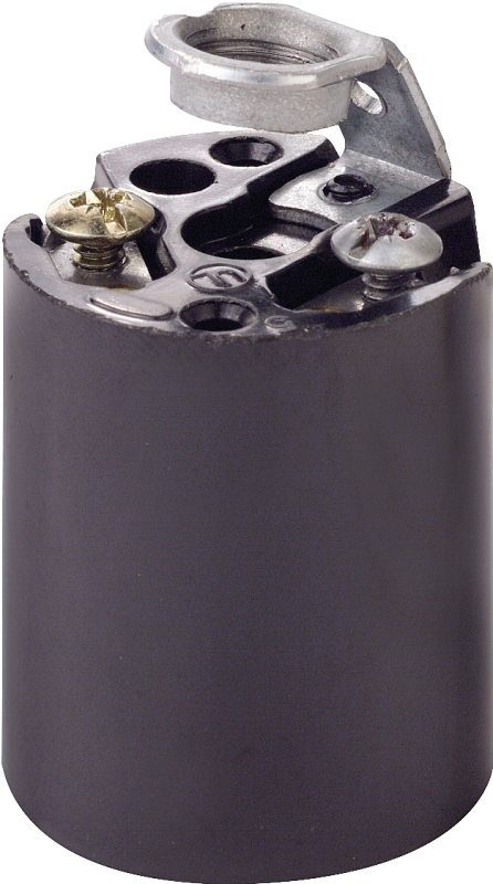 Leviton 3352-8 Lamp Holder, 1-Circuit, Keyless, 1.25 in Dia x 1.44 in D Dimensions, 250 V, Black